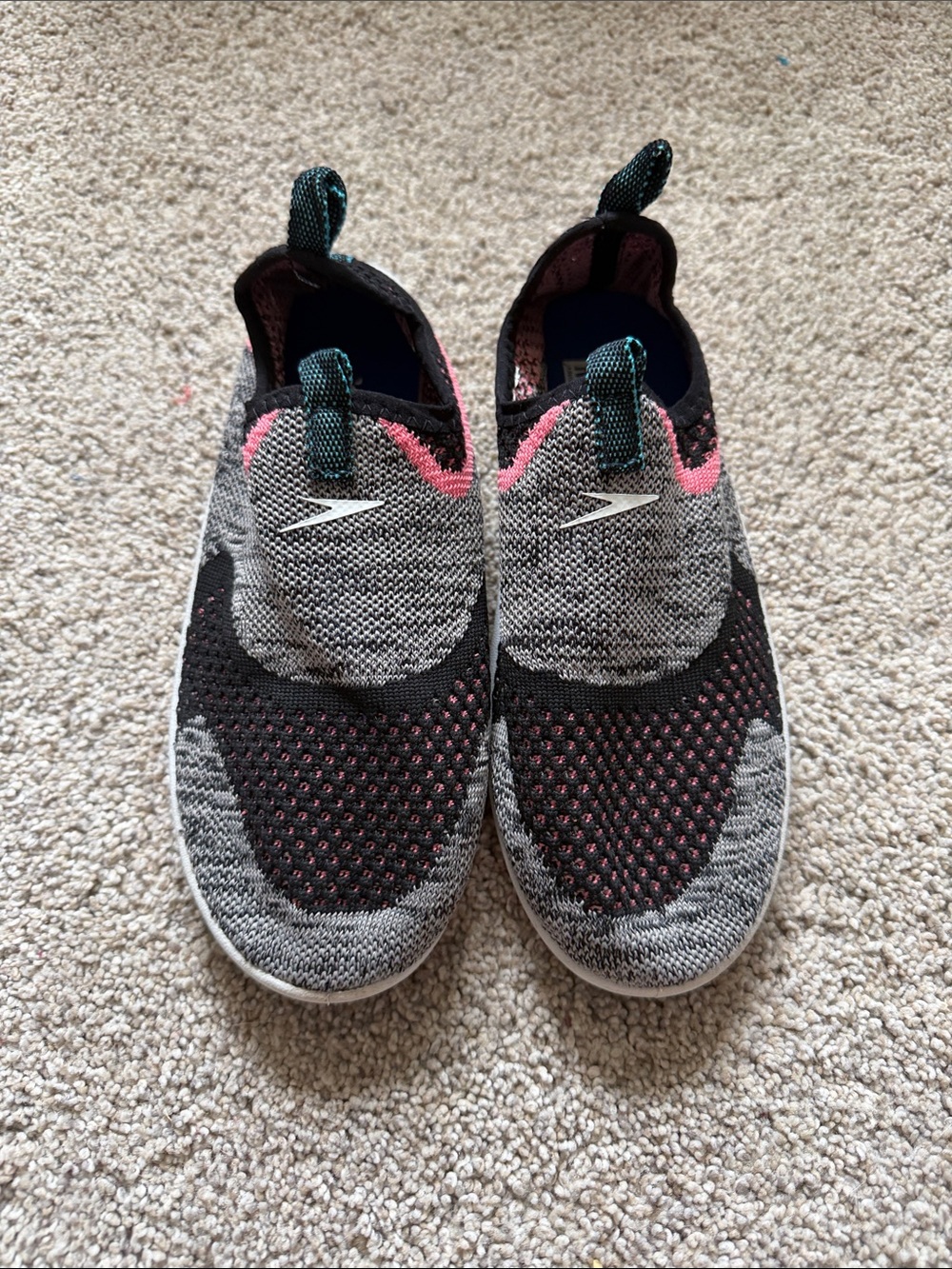Speedo Junior Girls Surf Strider Water Shoes - Heather Gray &‎ Pink Medium 2/3